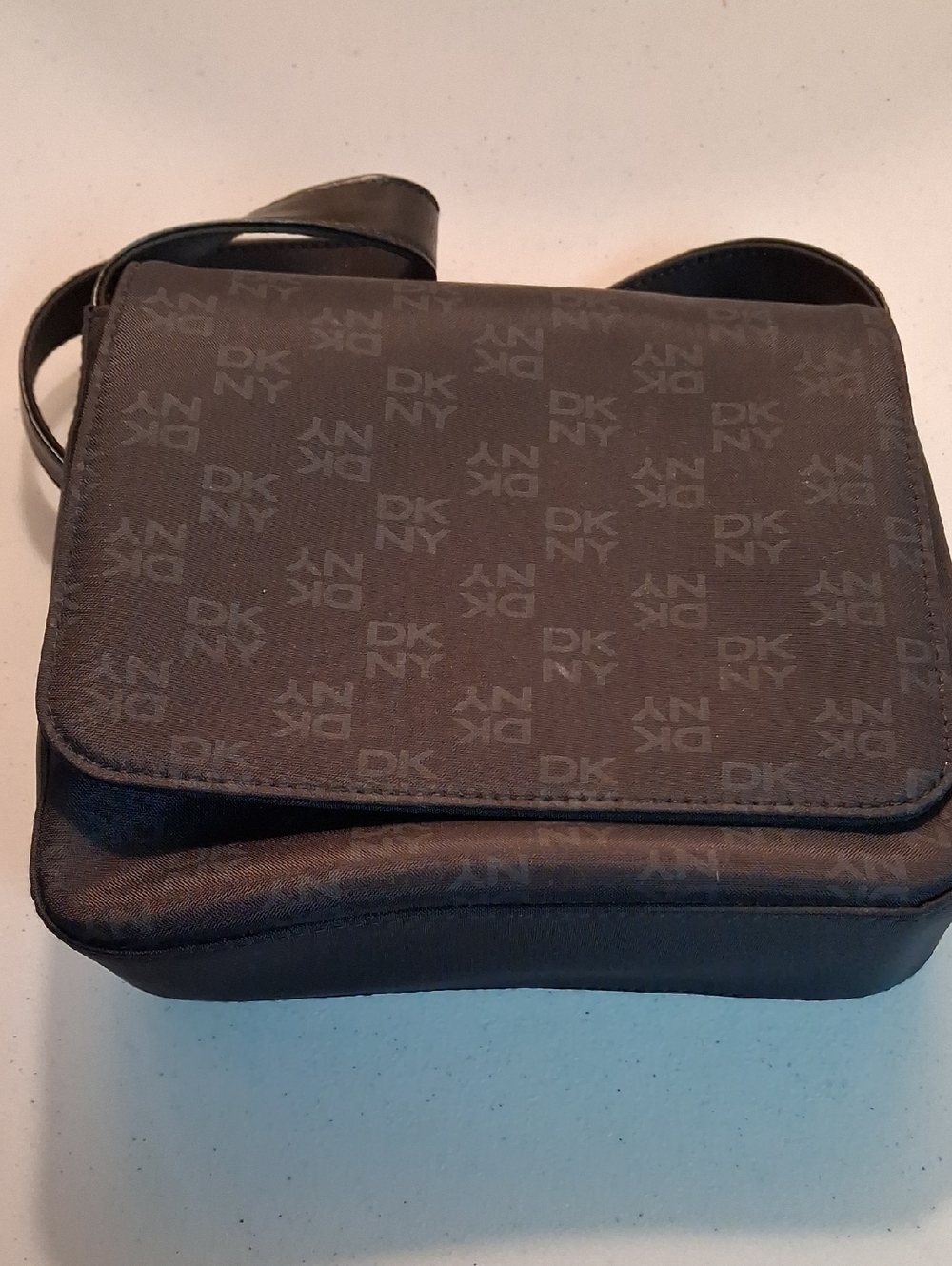 Dkny Black Signature Monogram Clutch Bag